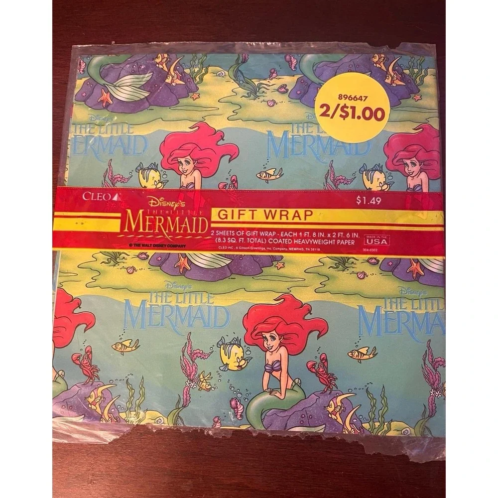 Vintage‎ Barbie and The Little Mermaid Cleo Gift Wrapping Paper
